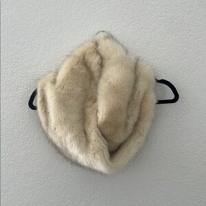 Cream Faux Fur Loop Scarf